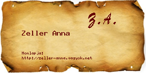 Zeller Anna névjegykártya