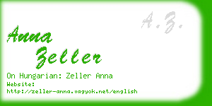 anna zeller business card